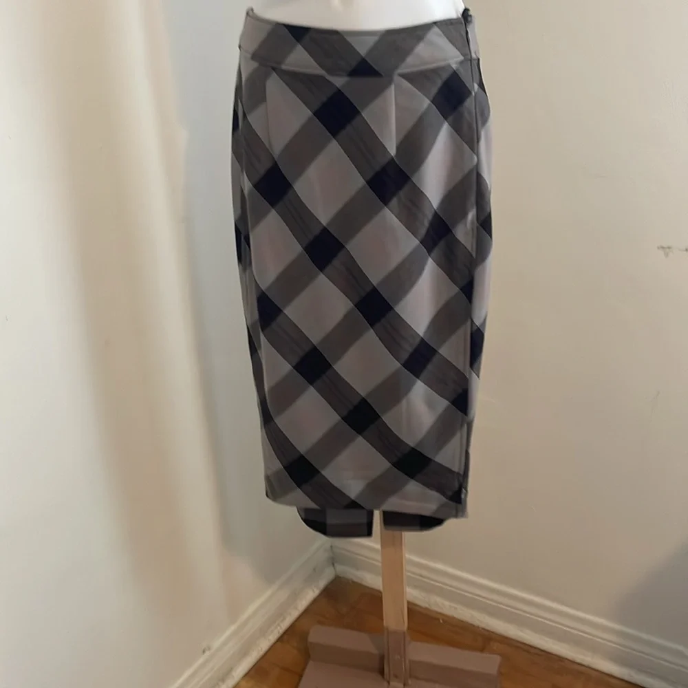 Free People Geometric Precision Plaid Pencil Skirt NWT - Picture 6 of 10